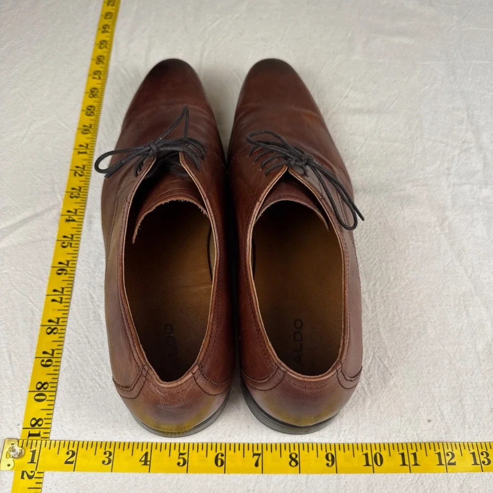 Aldo Derby Shoes Men Size 13 Brown Classic Leather Lace Formal Business Casual